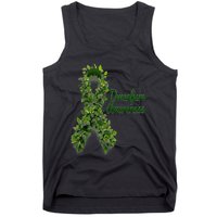 Dwarfism Awareness Hippie Flower Green Ribbon Support Tank Top