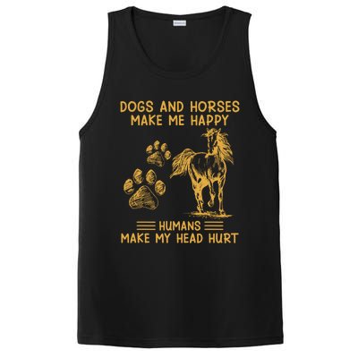 Dogs And Horses Make Me Happy Hu Make My Head Hurt Cool Gift PosiCharge Competitor Tank