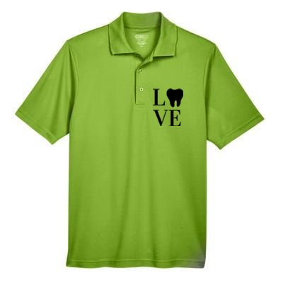 Dentist Assistant Hygienist Love Teeth Dental Gift Men's Origin Performance Piqué Polo