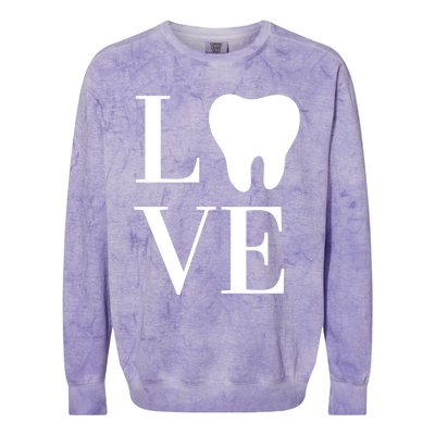 Dentist Assistant Hygienist Love Teeth Dental Gift Colorblast Crewneck Sweatshirt