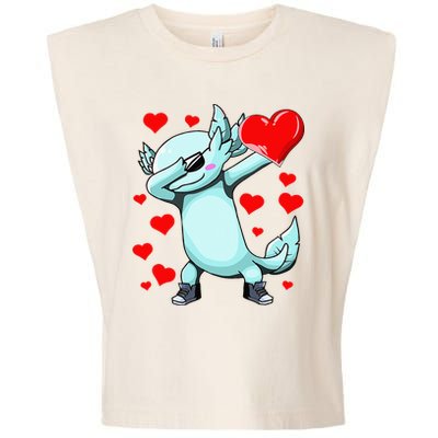 Dabbing Axolotl Heart funny Valentines Day Garment-Dyed Women's Muscle Tee