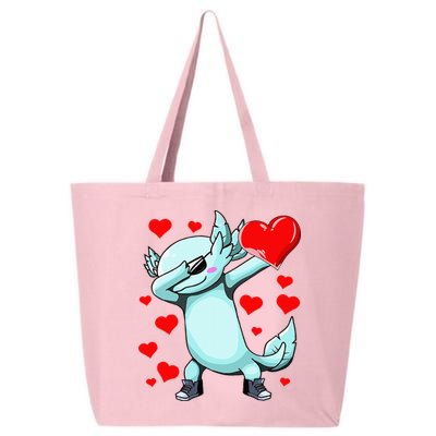 Dabbing Axolotl Heart funny Valentines Day 25L Jumbo Tote