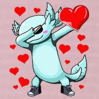 Dabbing Axolotl Heart funny Valentines Day 25L Jumbo Tote