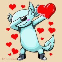 Dabbing Axolotl Heart funny Valentines Day Bag