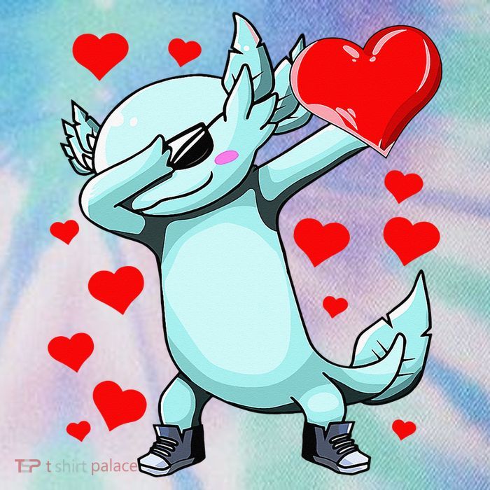 Dabbing Axolotl Heart funny Valentines Day Legacy Tie Dye Trucker Hat