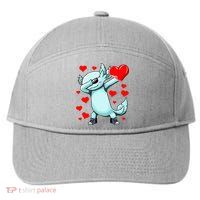 Dabbing Axolotl Heart funny Valentines Day 7-Panel Snapback Hat