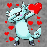 Dabbing Axolotl Heart funny Valentines Day Tall Sweatshirt