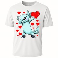 Dabbing Axolotl Heart funny Valentines Day Performance Shirt
