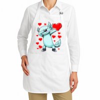 Dabbing Axolotl Heart funny Valentines Day Apron
