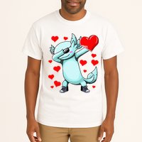 Dabbing Axolotl Heart funny Valentines Day Tall T-Shirt