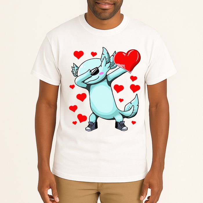 Dabbing Axolotl Heart funny Valentines Day Tall T-Shirt