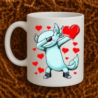Dabbing Axolotl Heart funny Valentines Day Mug