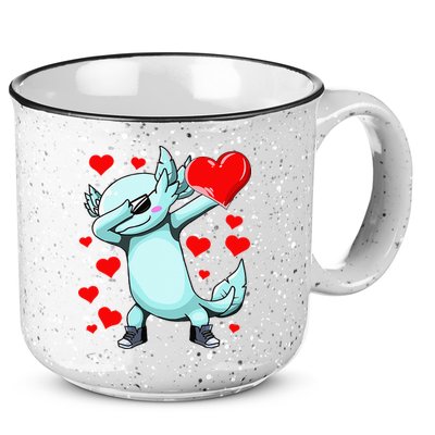Dabbing Axolotl Heart funny Valentines Day 15oz Campfire Ceramic Mug
