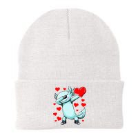 Dabbing Axolotl Heart funny Valentines Day Beanie