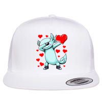 Dabbing Axolotl Heart funny Valentines Day Flatbill Hat