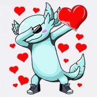 Dabbing Axolotl Heart funny Valentines Day Flatbill Hat