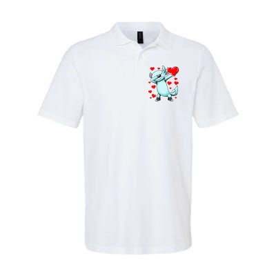 Dabbing Axolotl Heart funny Valentines Day Polo