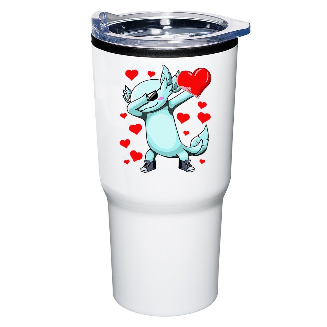 Dabbing Axolotl Heart funny Valentines Day Tumbler