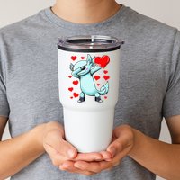 Dabbing Axolotl Heart funny Valentines Day Tumbler
