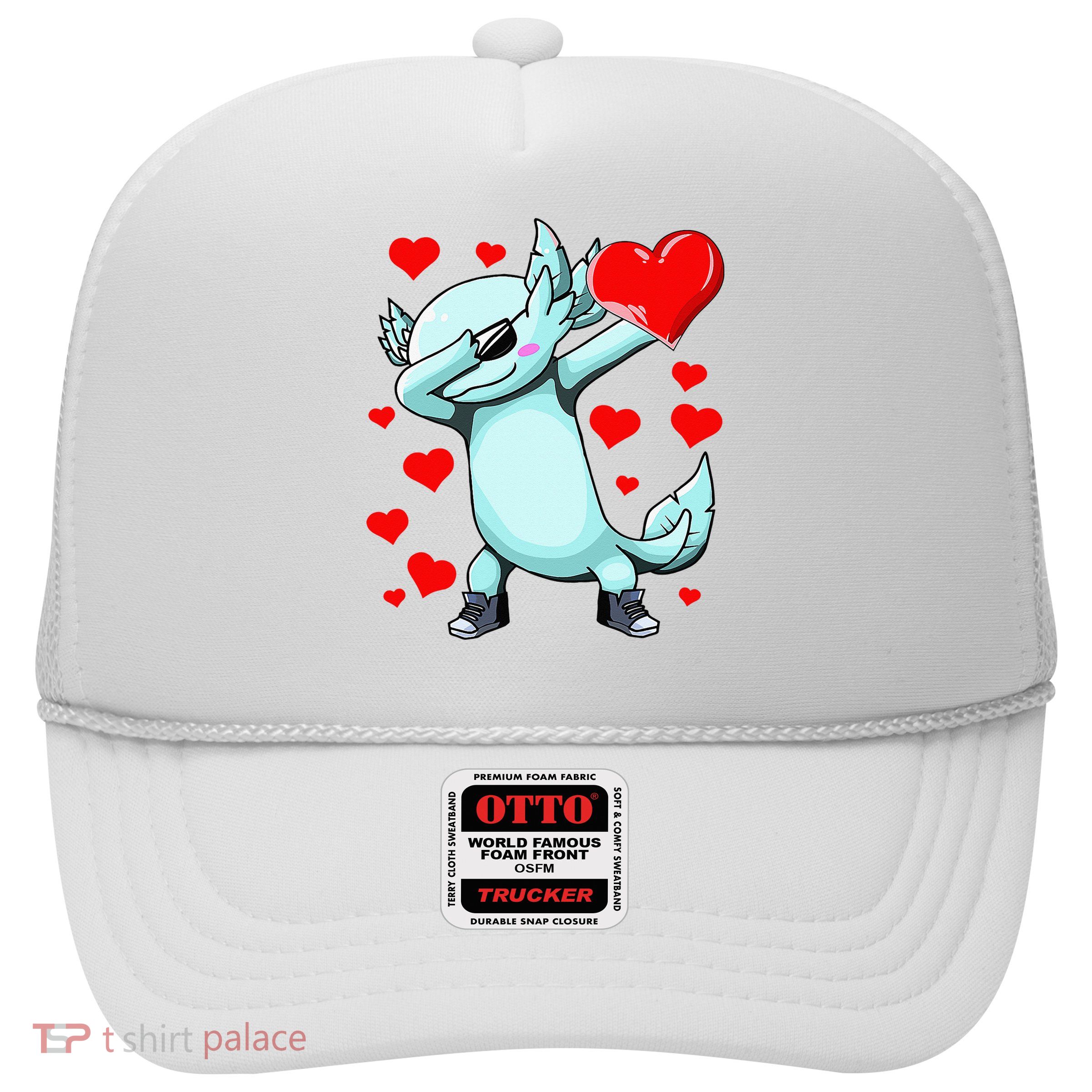 Dabbing Axolotl Heart funny Valentines Day Trucker Hat