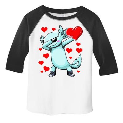 Dabbing Axolotl Heart funny Valentines Day Toddler Fine Jersey T-Shirt