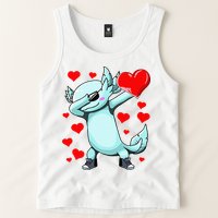 Dabbing Axolotl Heart funny Valentines Day Tank Top