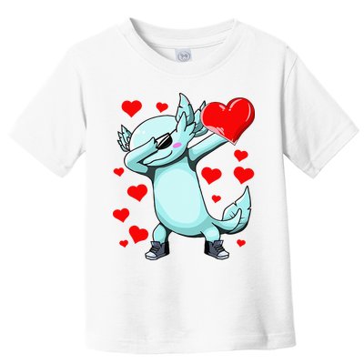 Dabbing Axolotl Heart funny Valentines Day Toddler T-Shirt