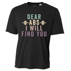 Dear Abs I Will Find You Funny Workout Cardio Cooling Performance Crew T-Shirt