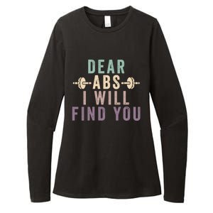 Dear Abs I Will Find You Funny Workout Cardio Womens CVC Long Sleeve Shirt