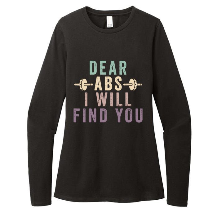 Dear Abs I Will Find You Funny Workout Cardio Womens CVC Long Sleeve Shirt