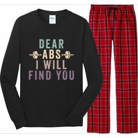 Dear Abs I Will Find You Funny Workout Cardio Long Sleeve Pajama Set