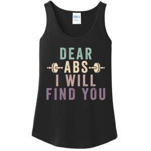 Dear Abs I Will Find You Funny Workout Cardio Ladies Essential Tank