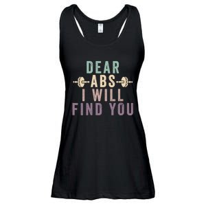 Dear Abs I Will Find You Funny Workout Cardio Ladies Essential Flowy Tank