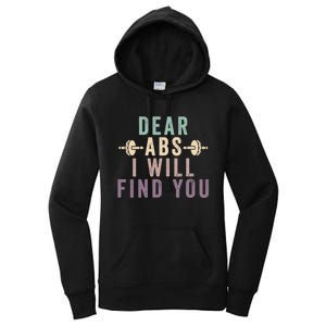 Dear Abs I Will Find You Funny Workout Cardio Women's Pullover Hoodie