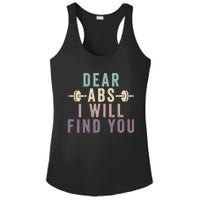 Dear Abs I Will Find You Funny Workout Cardio Ladies PosiCharge Competitor Racerback Tank