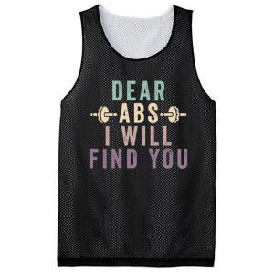 Dear Abs I Will Find You Funny Workout Cardio Mesh Reversible Basketball Jersey Tank