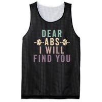 Dear Abs I Will Find You Funny Workout Cardio Mesh Reversible Basketball Jersey Tank