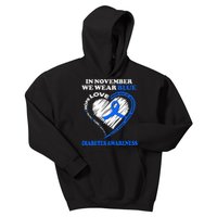 Diabetes Awareness In November We Wear Blue Kids Hoodie