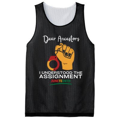 Dear Ancestors I Understood The Assignment Juneteenth Mesh Reversible Basketball Jersey Tank