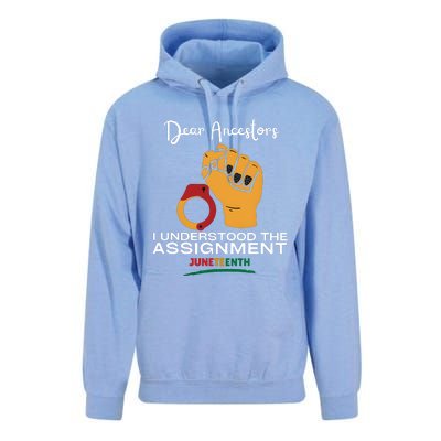 Dear Ancestors I Understood The Assignment Juneteenth Unisex Surf Hoodie