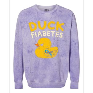 Diabetes Awareness I Duck Fiabetes I Cool Rubber Duck Colorblast Crewneck Sweatshirt