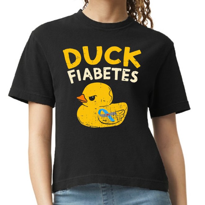 Diabetes Awareness I Duck Fiabetes I Cool Rubber Duck Comfort Colors Boxy T-Shirt