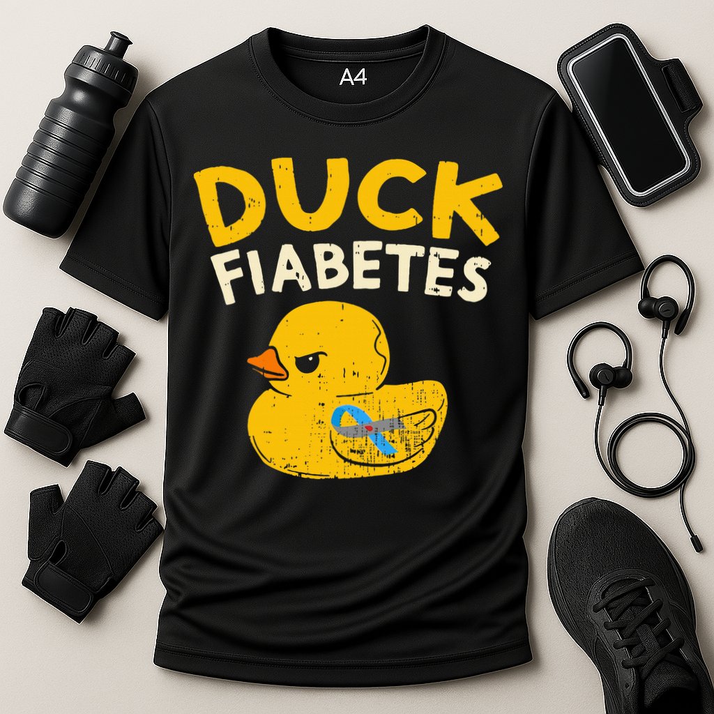 Diabetes Awareness I Duck Fiabetes I Cool Rubber Duck Cooling Performance Crew T-Shirt