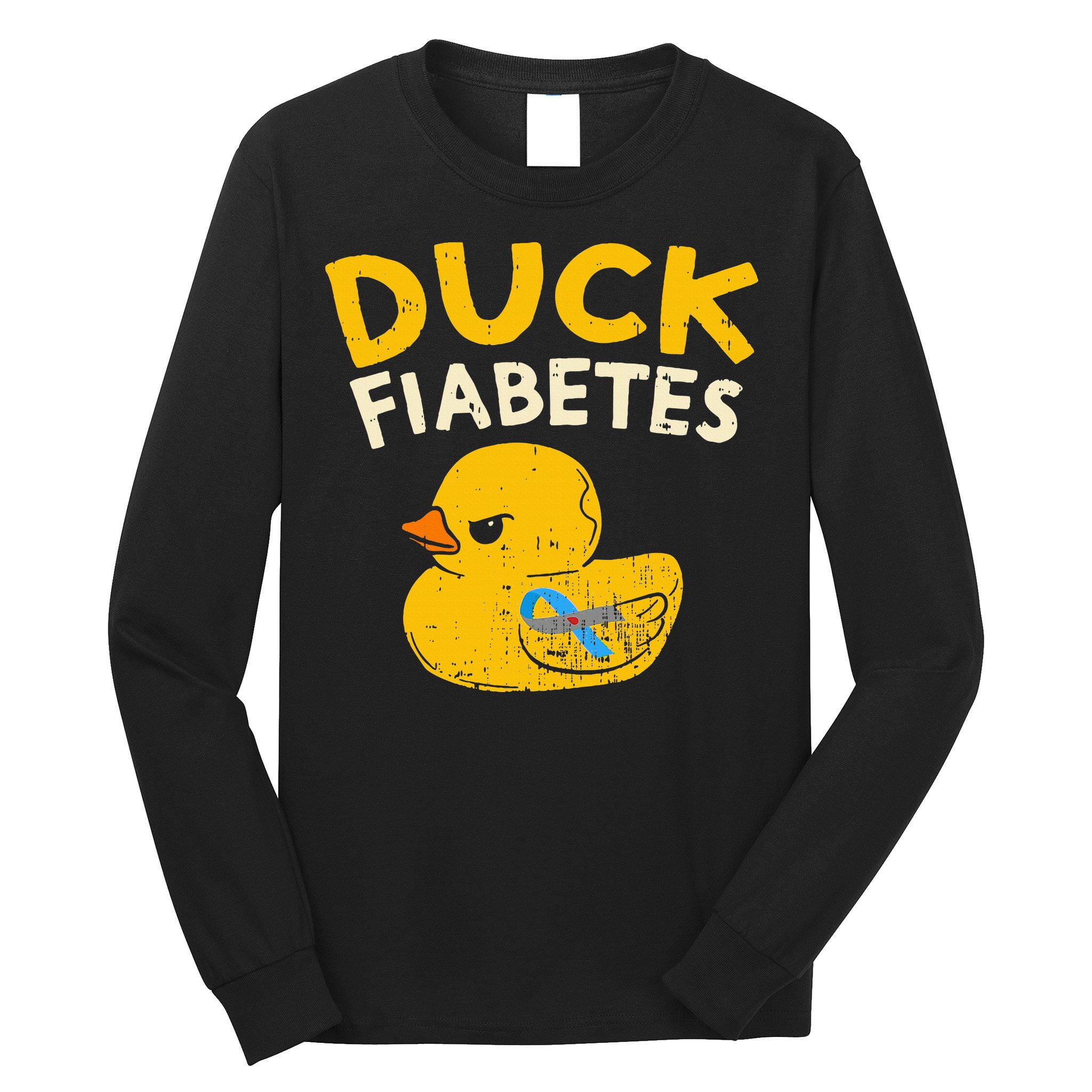 Diabetes Awareness I Duck Fiabetes I Cool Rubber Duck Long Sleeve Shirt