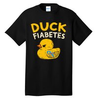 Diabetes Awareness I Duck Fiabetes I Cool Rubber Duck Tall T-Shirt