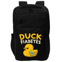 Diabetes Awareness I Duck Fiabetes I Cool Rubber Duck Impact Tech Backpack