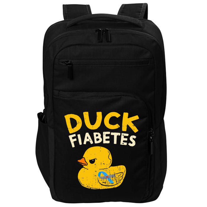 Diabetes Awareness I Duck Fiabetes I Cool Rubber Duck Impact Tech Backpack