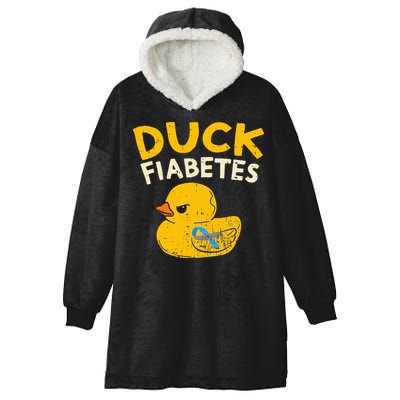 Diabetes Awareness I Duck Fiabetes I Cool Rubber Duck Hooded Wearable Blanket