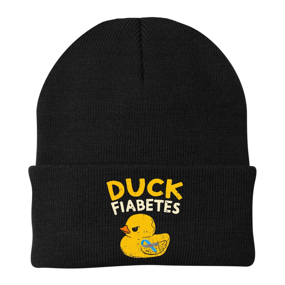 Diabetes Awareness I Duck Fiabetes I Cool Rubber Duck Beanie