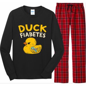 Diabetes Awareness I Duck Fiabetes I Cool Rubber Duck Long Sleeve Pajama Set